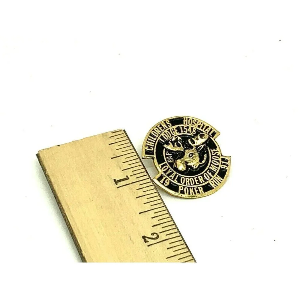 Loyal Order of Moose 1991 Poker Run Vintage Children Hospital Hat Vest Pin 1.2''